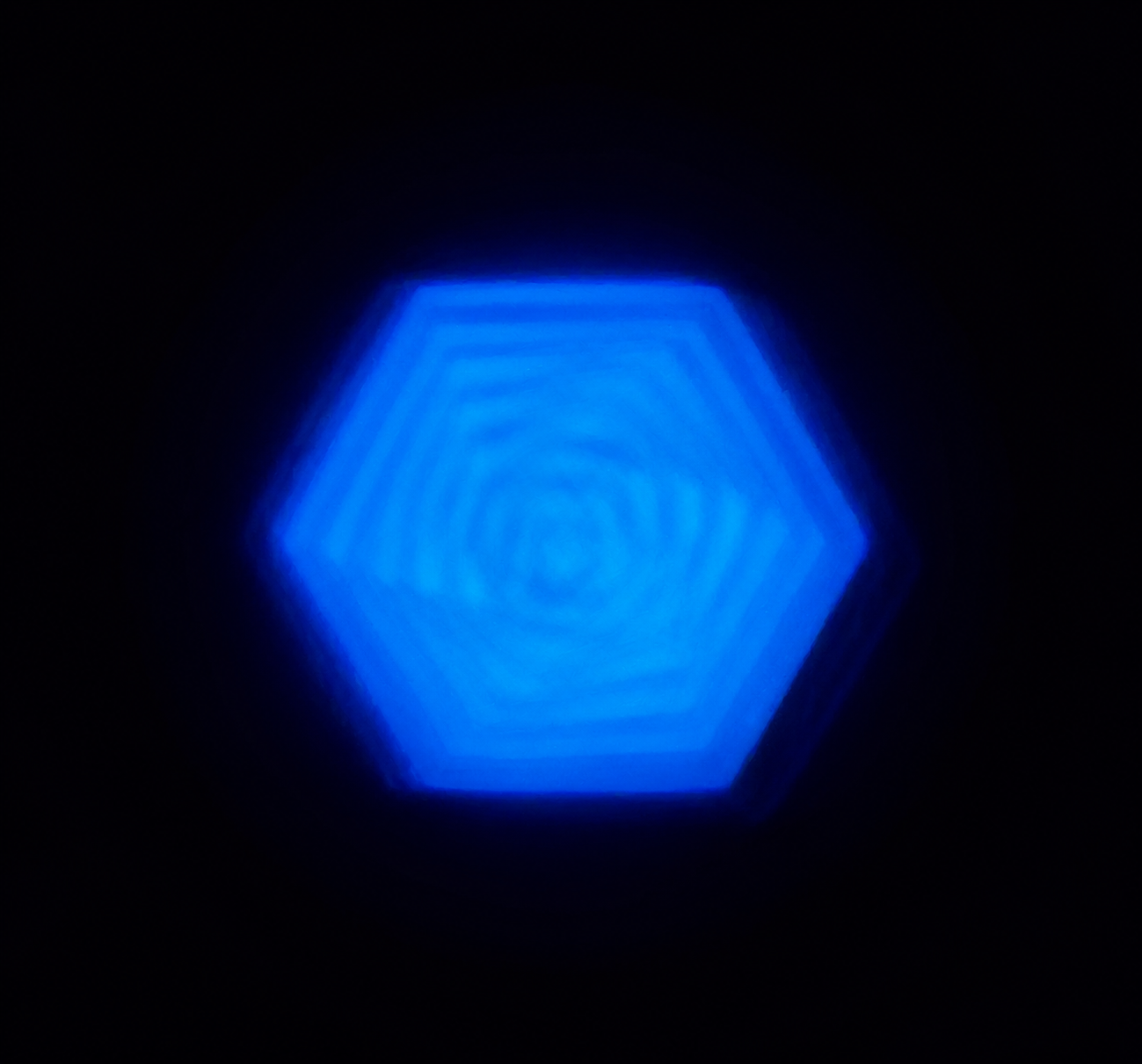 Hexagon Glow in the dark Blue